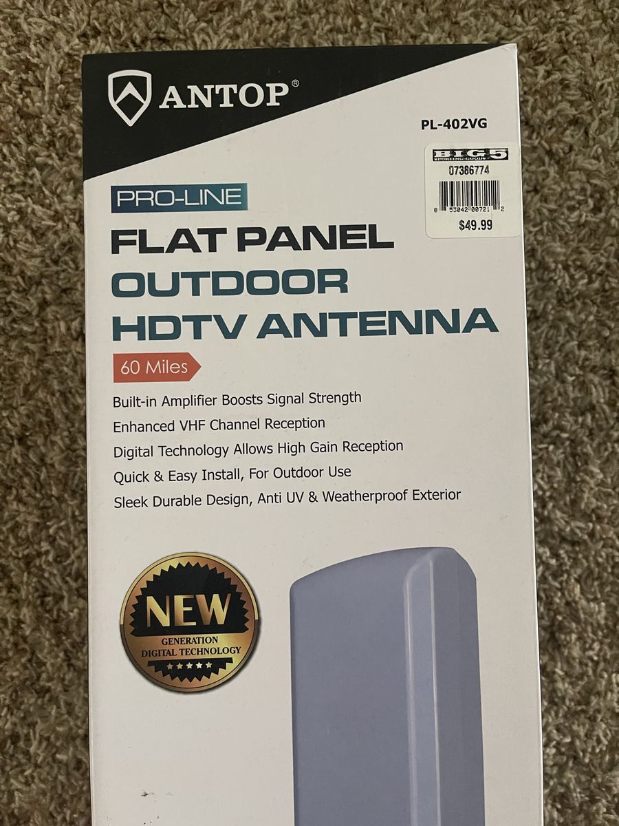 Antop PL-402VG Pro-Line Flat Panel Outdoor HDTV Antenna - 60 Mile Range with built in Amplifier