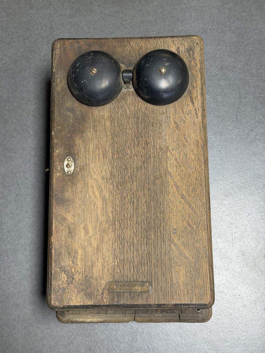 Vintage Western Electric Wall Mount Ringer Box with Internal Components - Antique Telephone Part