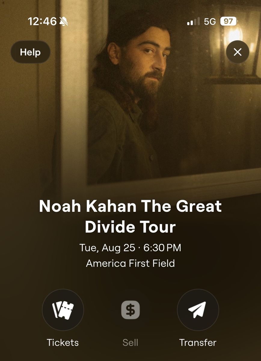Noah Kahan Floor Ticket (8/25 Sandy UT)