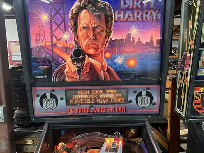 WILLIAMS PINBALL DIRTY HARRY PINBALL MACHINE RARE SAMPLE GAME.