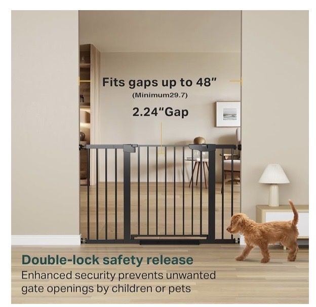 Cumbor 29.7-48" Baby Gate for Stairs, ( black )