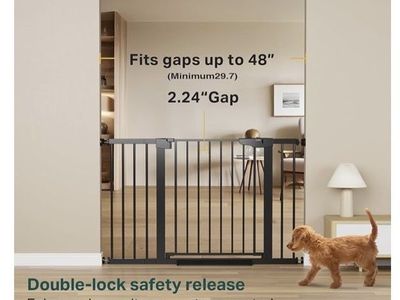 Cumbor 29.7-48" Baby Gate for Stairs, ( black )