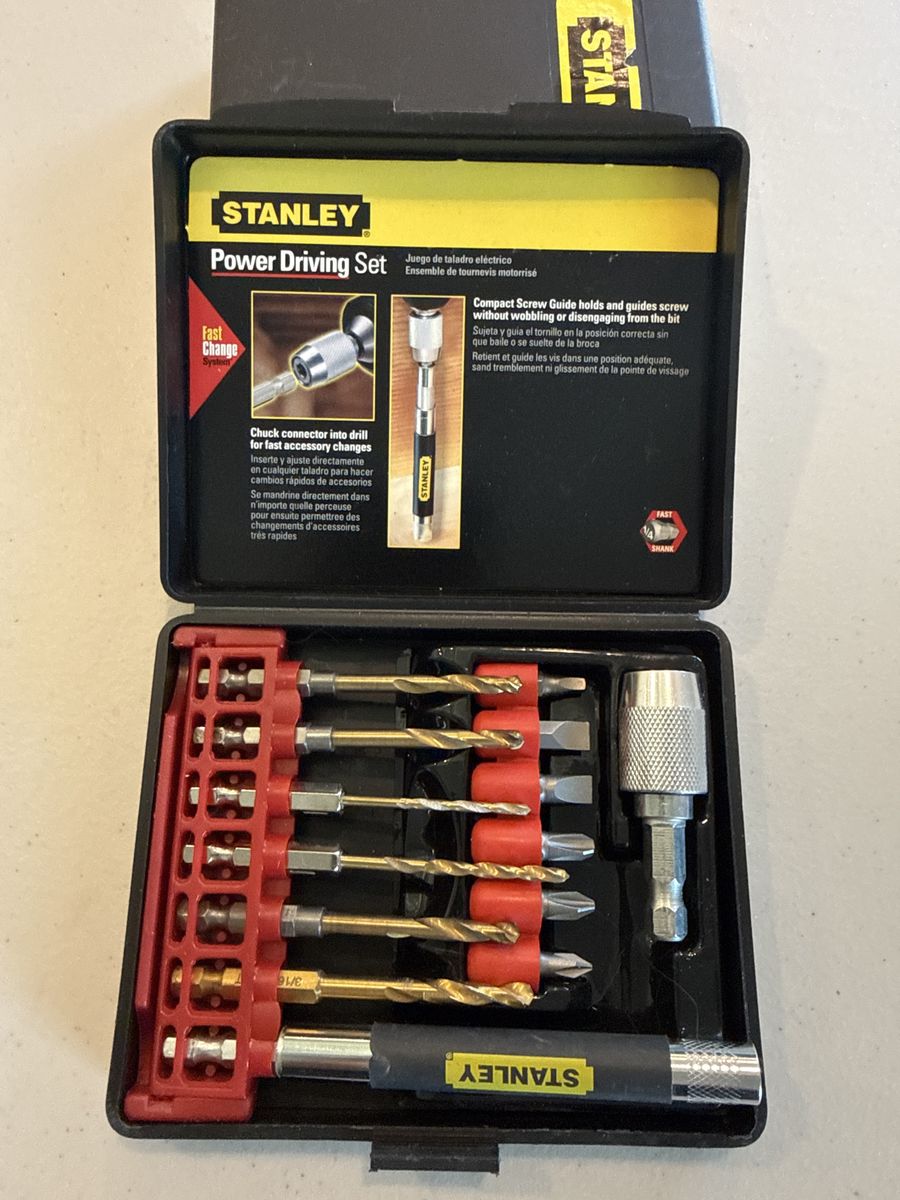 Stanley Power Driving Set - Drill & Drive Bit Set w/ Fast Change System & Compact Screw Guide