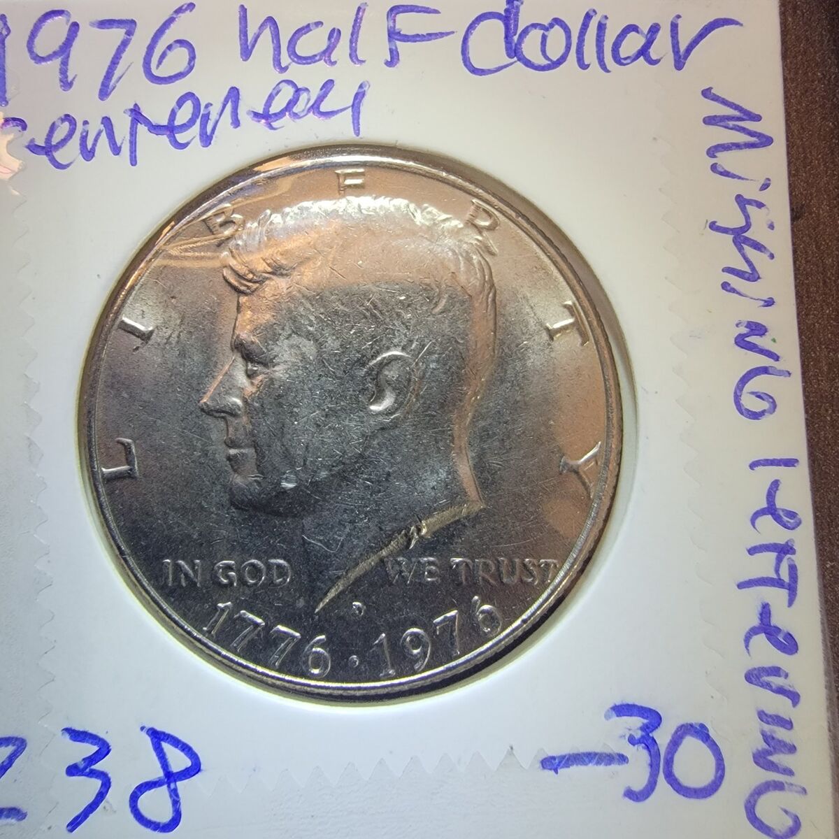 1976 bicentennial, half dollar. Error.