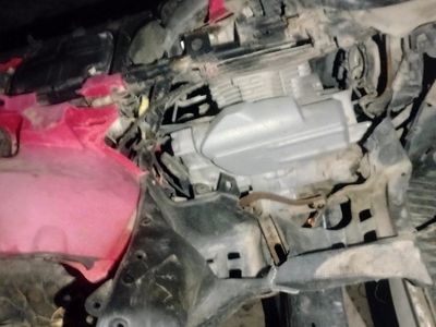 Damaged Honda ATV for Parts - Red, Engine Included, Project Vehicle
