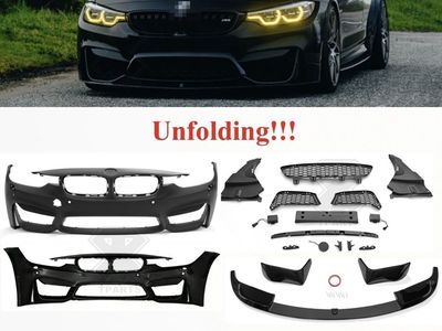 For 2012-2019 BMW 3 Series F30 Front Bumper Cover Grille Lip Spoiler To M3 Style