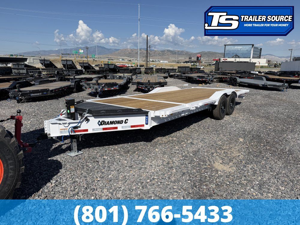 8.5x22 Diamond C HXD 207 Wide Body w/ Drive Over Fenders Tilt Trailer - 15.5K GVWR -