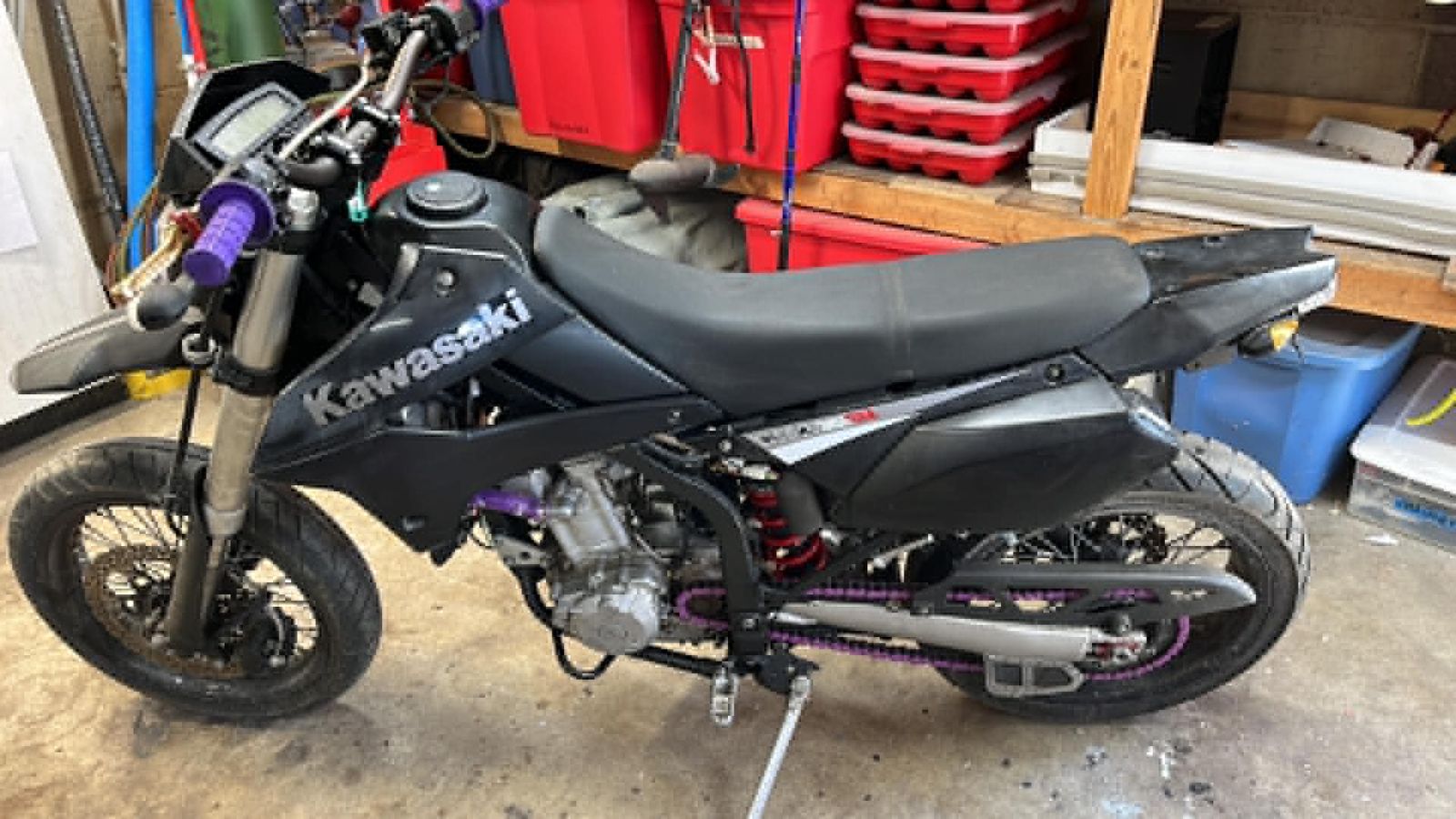 **2009 Kawasaki KLX250SF Supermoto Project – KLX300 Engine Swap – Clean Title**