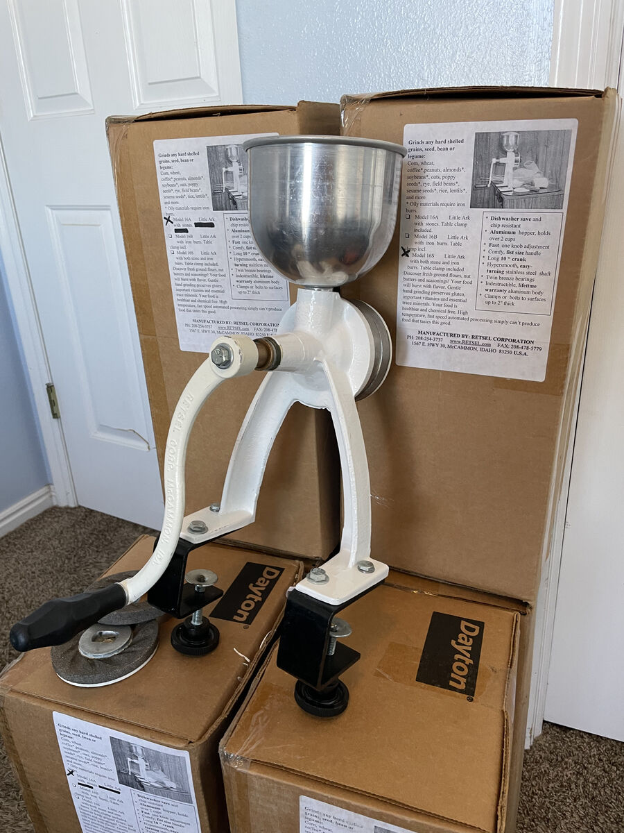 Little Ark Model 16A (Steel Bur) Grain Mills – Manual Flour & Seed Grinder