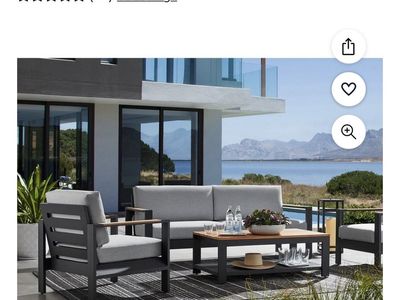 Member's Mark Vista 4-Piece Deep Seating Set w/ Sunbrella Fabric, Outdoor Patio Furniture