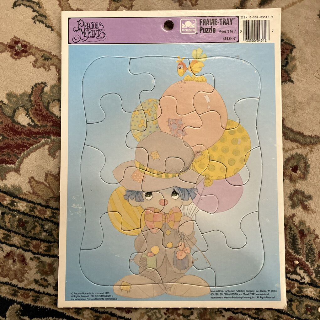 1989 Precious Moments Clown Frame Tray Puzzle