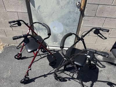 Rollator 4 wheeled Walkers with Seats - Portable Mobility Aids