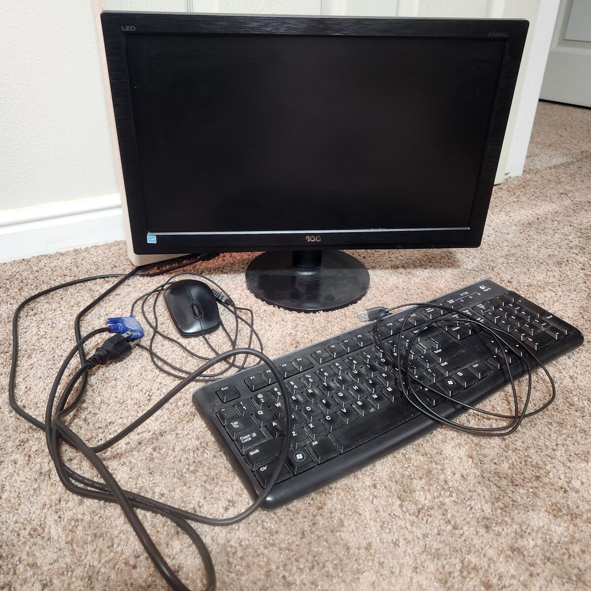 AOC 22" Monitor and Keyboard, Mouse