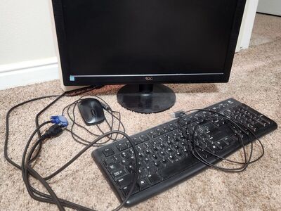 AOC 22" Monitor and Keyboard, Mouse