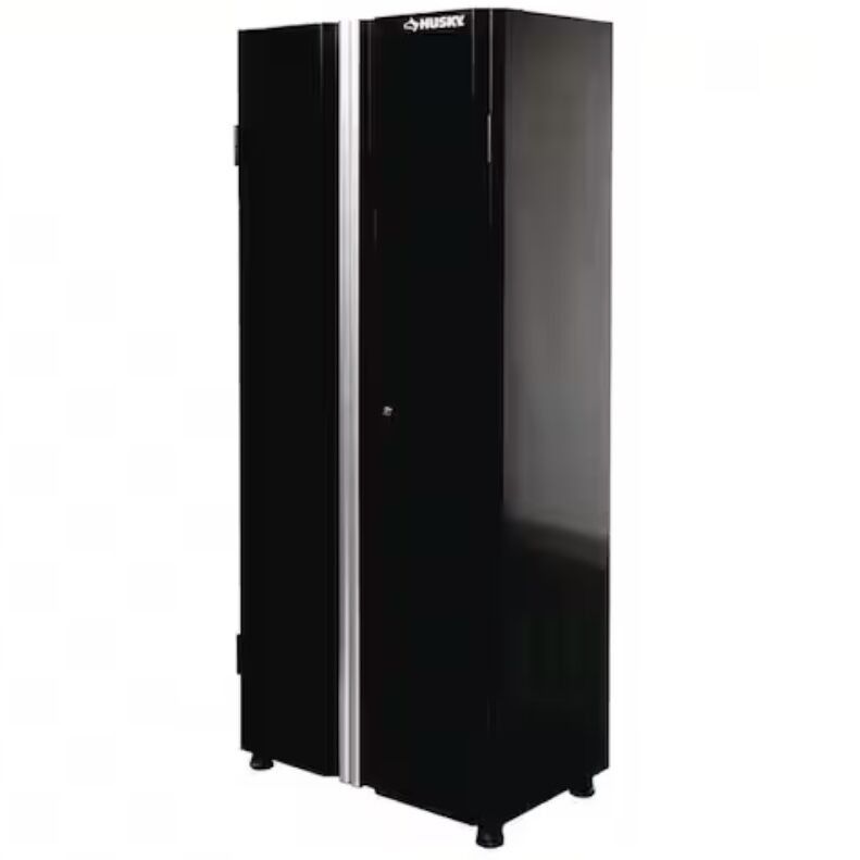 Husky Ready-to-Assemble 24-Gauge Steel Freestanding Garage Cabinet in Black (30.5 in. W x 72 in. H x 18.3 in. D)