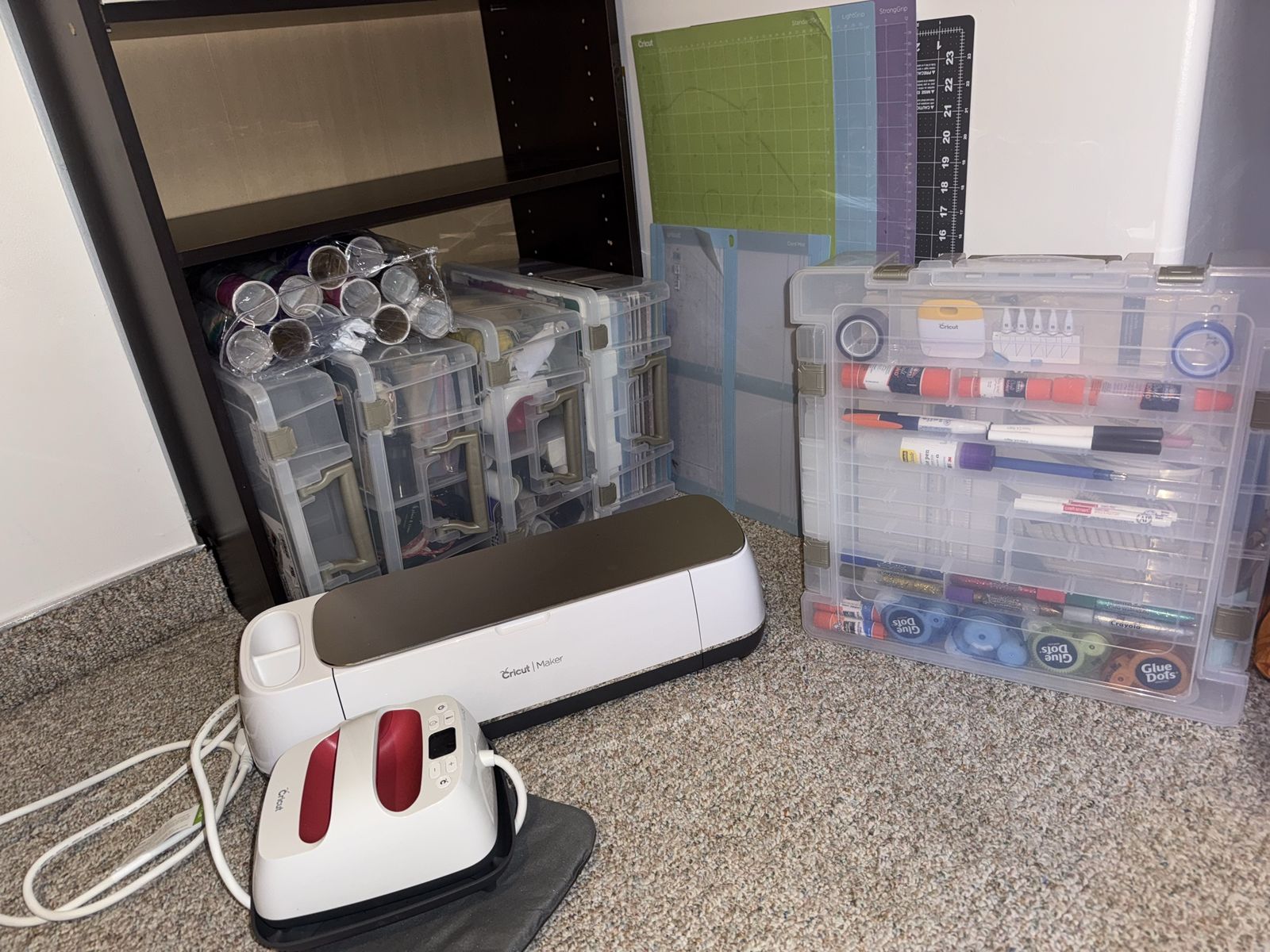 Cricut Maker, heat presses + BOXES of supplies