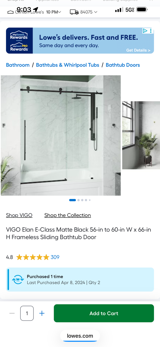 Shower Door NEW IN BOX