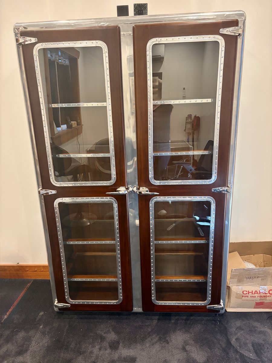 Aviator Style Desk And Display Cabinet