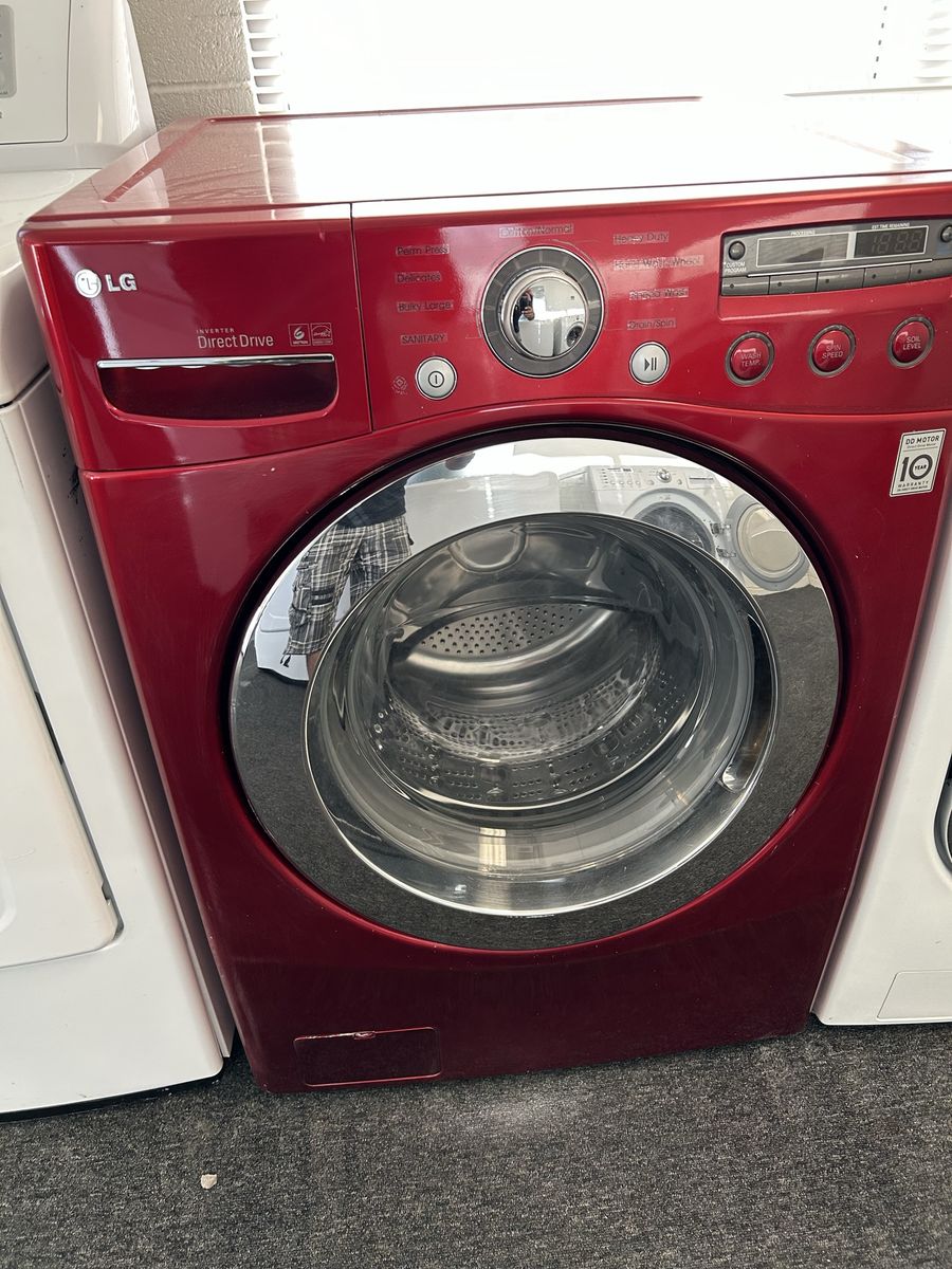 Red Lg washing machine
