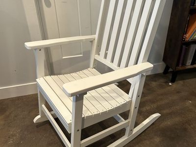 New White Porch Rocking Chair Outdoor Patio