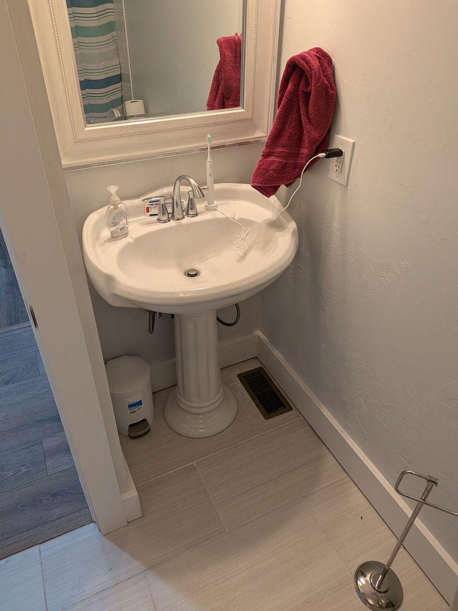 White Pedestal Sink