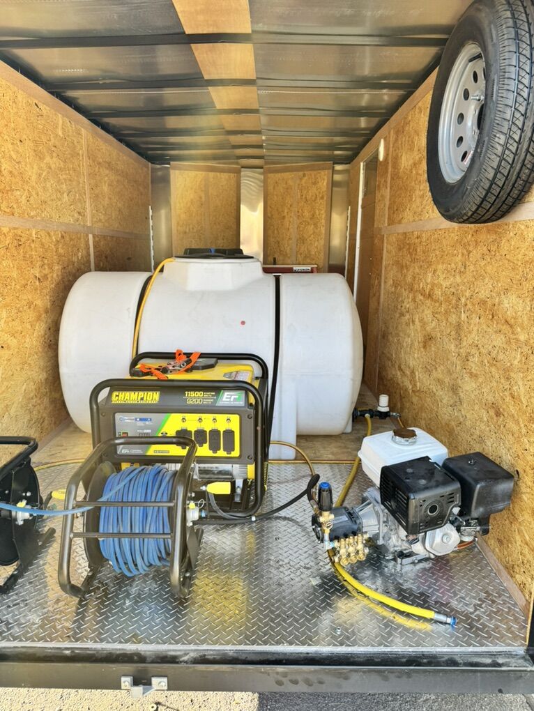 Pressure Washer, Generator, Reels, Hose, Water Tan