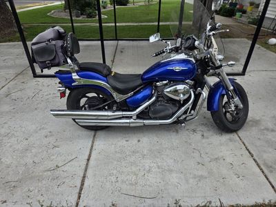 Suzuki Boulevard C50 Blue Cruiser Motorcycle with Windshield & Saddlebags