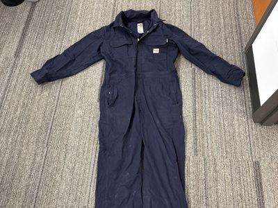 Two Carhartt FR Flame Resistant Navy Blue Coveralls Workwear Size 44 and Size 42 Regular