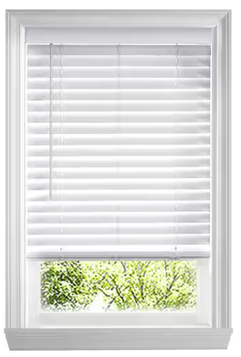 New - Home Depot 2" Cordless Faux Wood Blind White 48.5x48