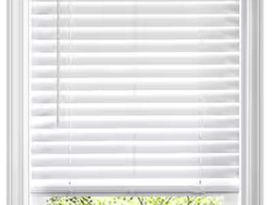 New - Home Depot 2" Cordless Faux Wood Blind White 48.5x48