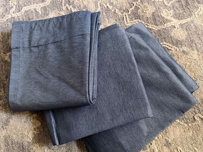 4 black out curtains 38x84" panels