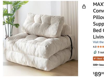 Folding Sofa Bed, Sleeper Chair, Bed, Sofa, Beige