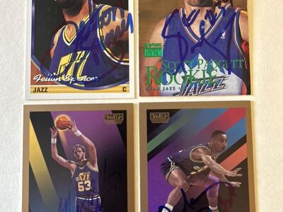 NBA BASKETBALL AUTO LOT UTAH JAZZ CARD UPPER DECK