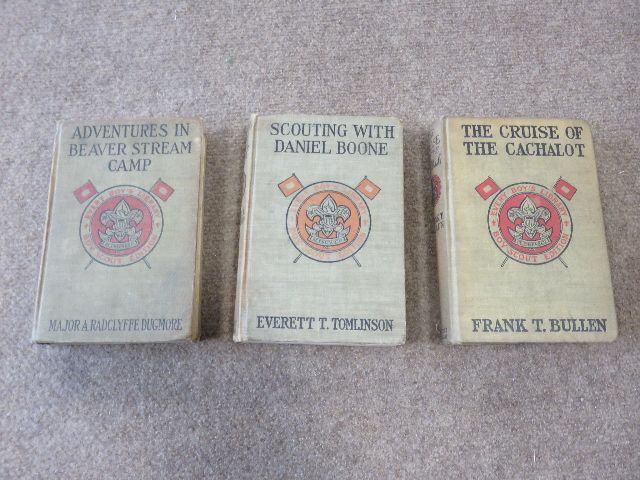 A SET OF THREE "EVERY BOYS LIBRARY" BOY SCOUTS OF AMERICA BOOKS FROM THE 1910'S