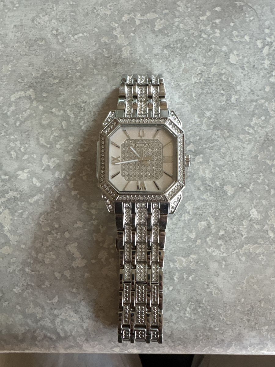 Bulova Men's Octava Crystal Stainless Steel Watch with Original Box & Extra Links