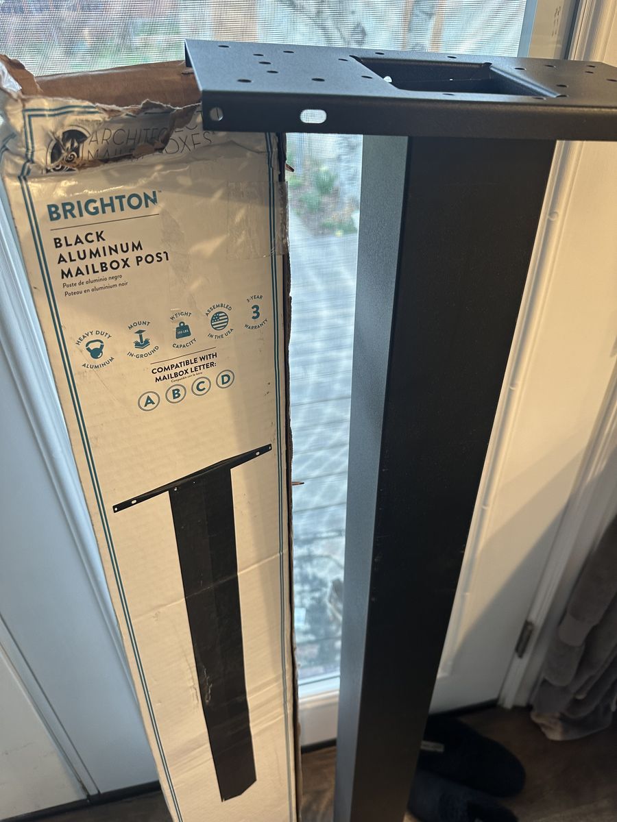 New Brighton Black Aluminum Mailbox post