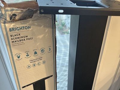 New Brighton Black Aluminum Mailbox post