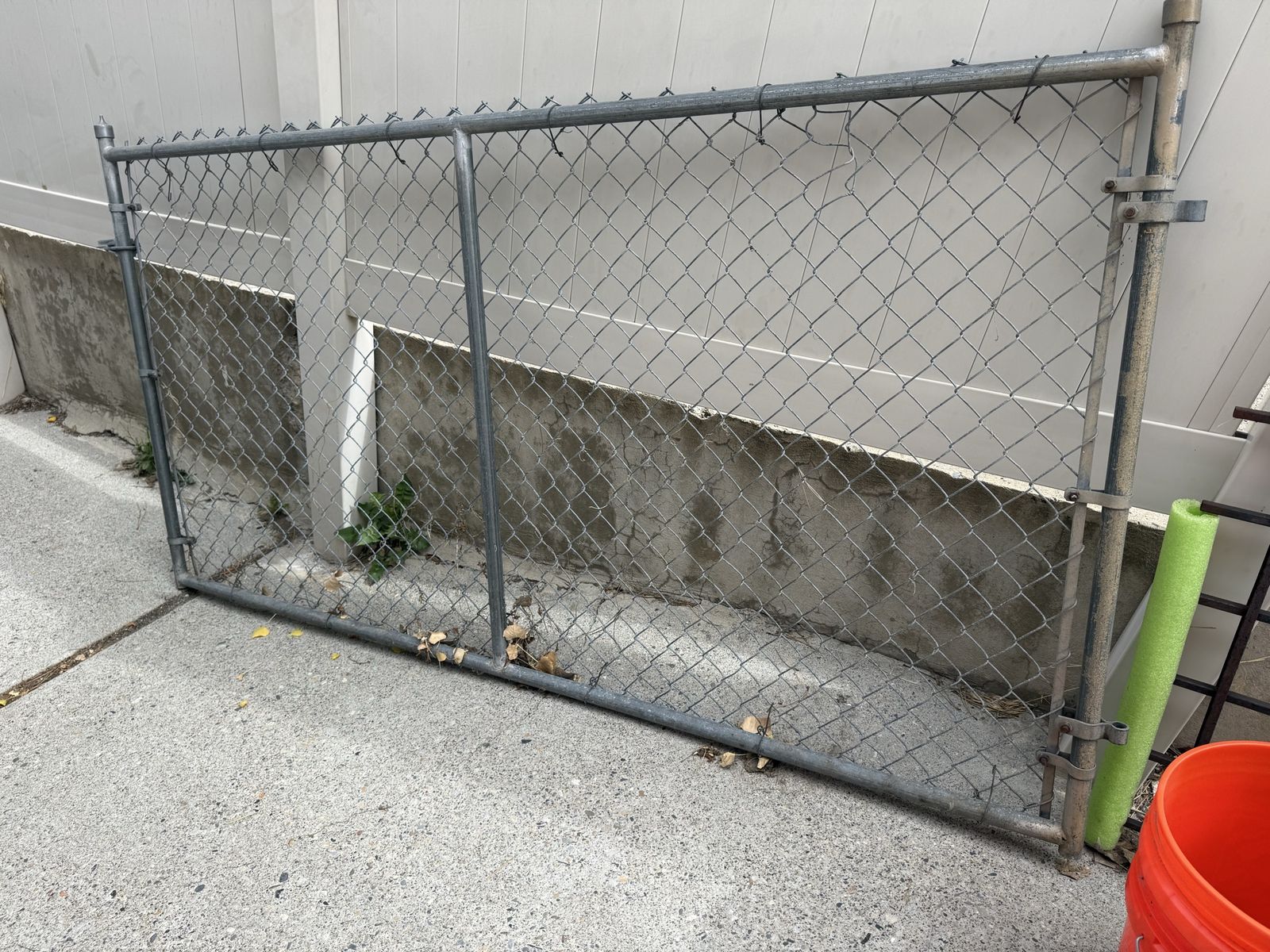 46 in. x 89 in. Galvanized Steel Chain Link Fence  Metal Gate