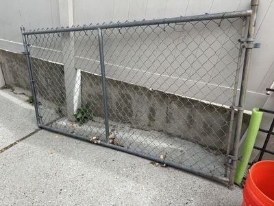 46 in. x 89 in. Galvanized Steel Chain Link Fence Metal Gate
