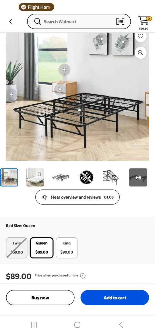 14" Folding Queen Bed Frame