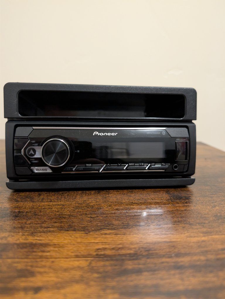 Pioneer Single-DIN Bluetooth Car Stereo Receiver with Mounting Dash Kit and Wiring Harness