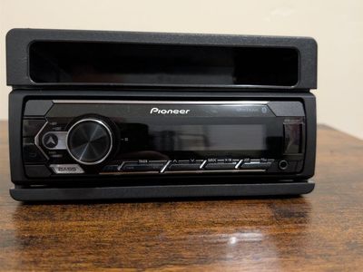 Pioneer Single-DIN Bluetooth Car Stereo Receiver with Mounting Dash Kit and Wiring Harness