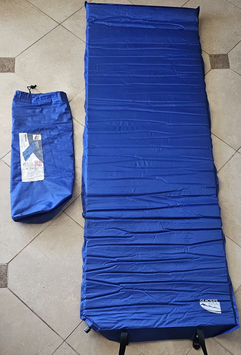 Glaciers Edge Self-Inflating Camp Pad - 72"x24"x1.5" Lightweight, Water Resistant, Rip-Stop