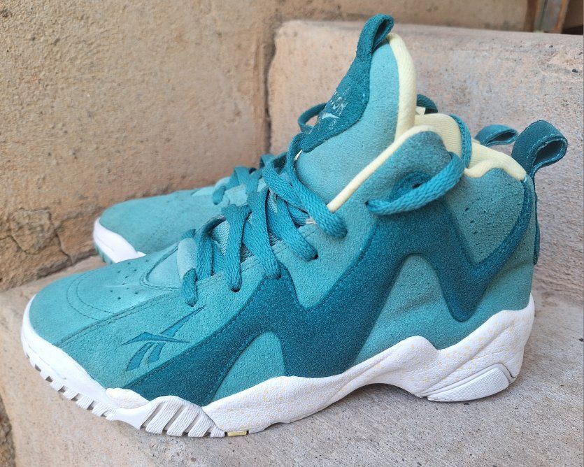 Mens Reebok Kamikaze Mid II  Teal Sneakers Sz 7.5