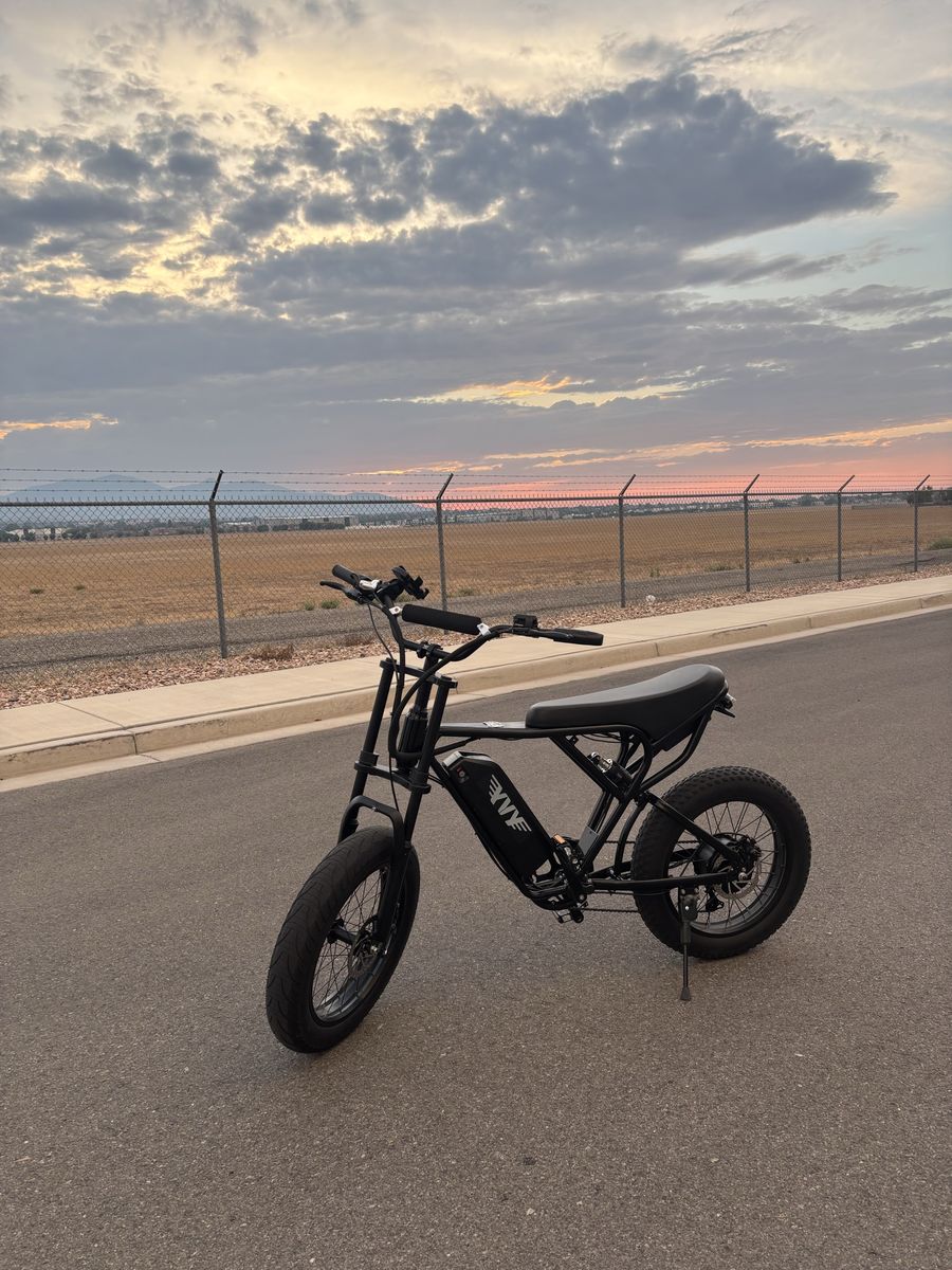 Electric Bike Black Fat Tire Moped Style
