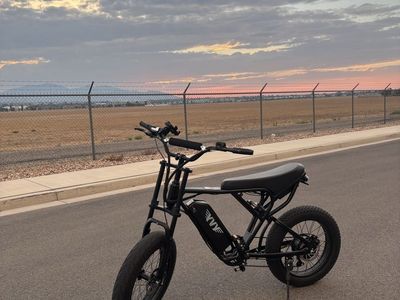 Electric Bike Black Fat Tire Moped Style