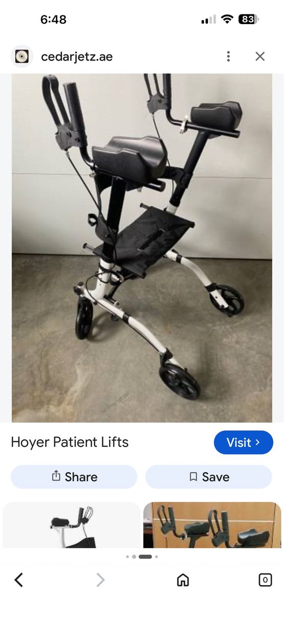 White Upright Walker With Armrest 