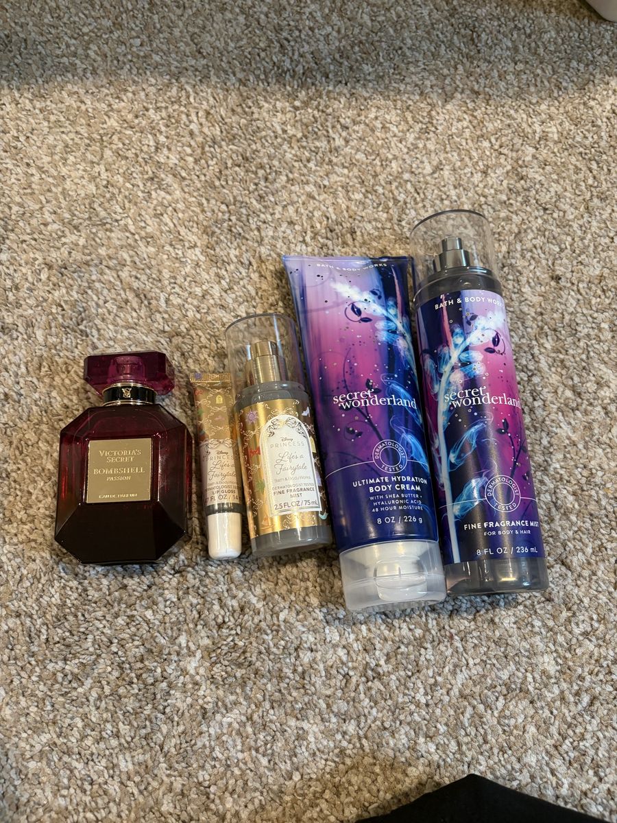 Victoria's Secret Bombshell Passion EDP, Bath & Body Works Secret Wonderland/Disney Princess Set