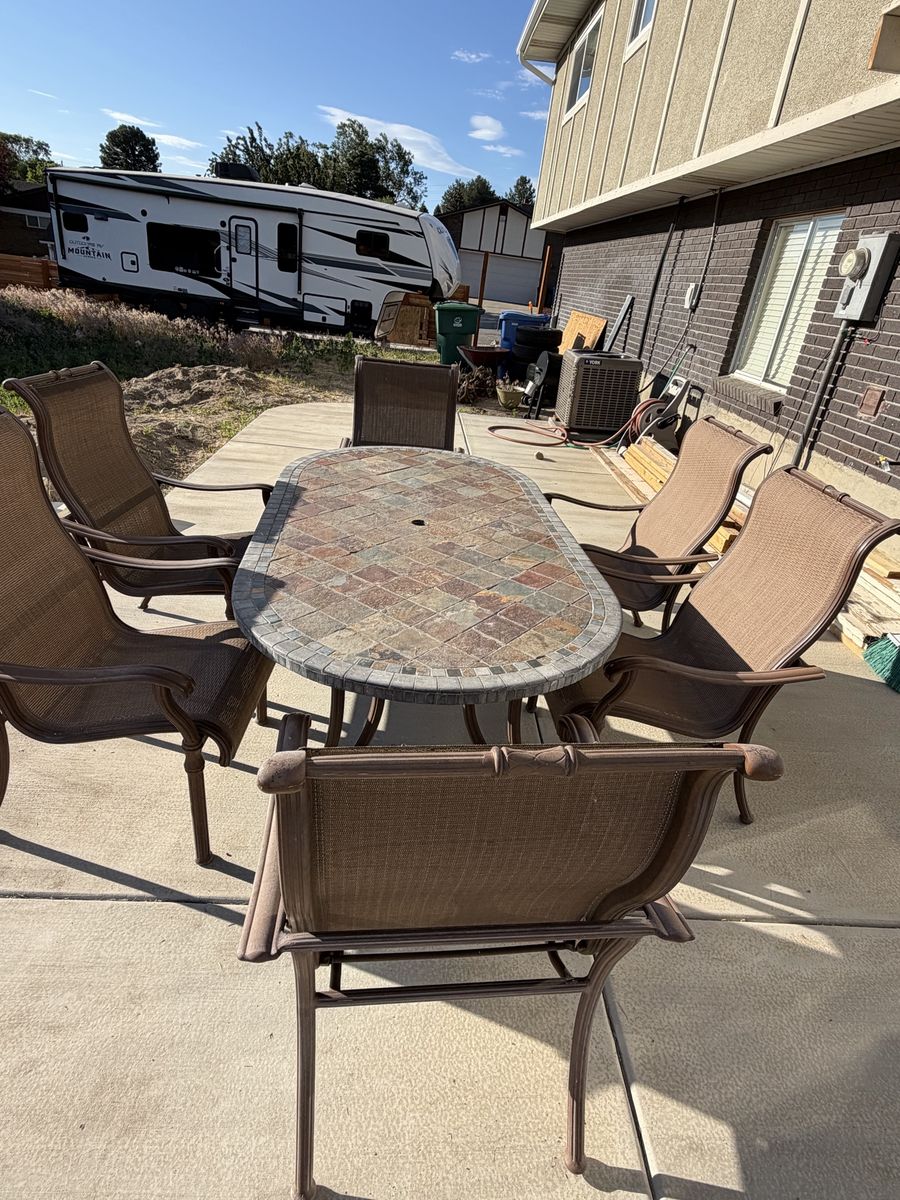 Patio set with 6 chairs