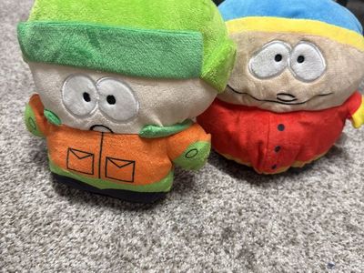 South Park Kyle Broflovski & Eric Cartman Plushie Set - Used Collectible Cartoon Toys